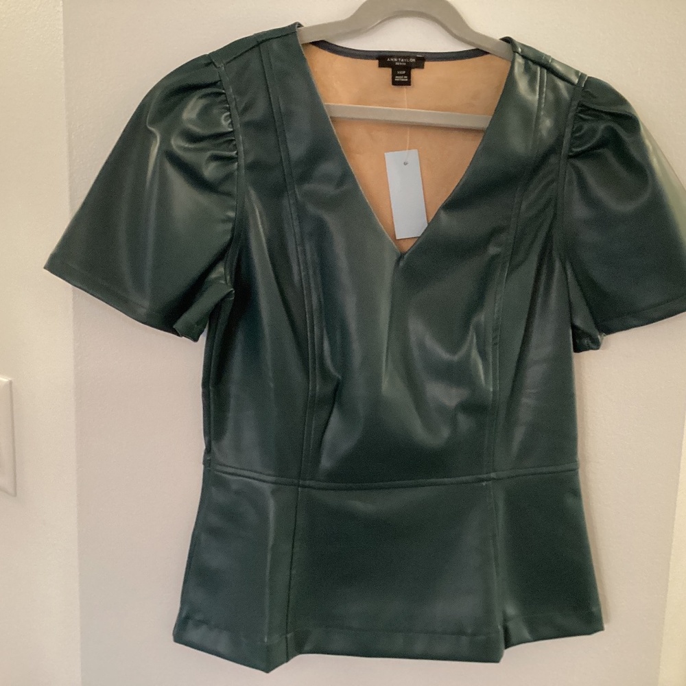 Ann Taylor Faux Leather Top